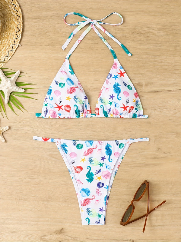 Women's Fashionable Bikini Set - Random Prints - Animal Patterns - Sexy Swimsuit Two-piece Set, Beach Style, Bikini.